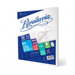 Repuesto Rivadavia Cuadriculada 192 Hojas N3 90gr Extra Blanco