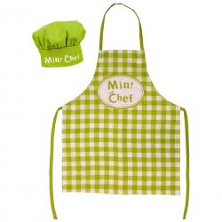 Set Infantil de Delantal y Gorro Chef Verde