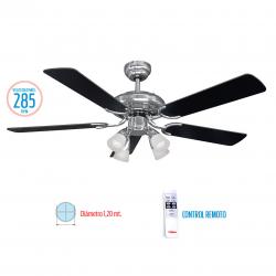 Ventilador de Techo Liliana Madera Plateado/Negro VTHM415R