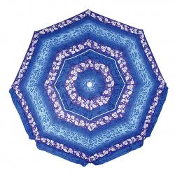 Sombrilla Playera de Aluminio Flores Blanco y Azul 2 mts