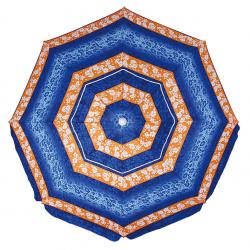 Sombrilla Playera de Aluminio Flores Naranja y Azul 2 mts