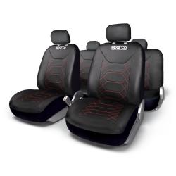 Juego de Cubre Asientos Sparco SPC1016BKR 9 Piezas Negro