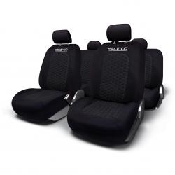 Juego de Cubre Asientos Sparco SPS403BKRD 9 Piezas Negro