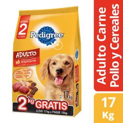 Alimento Pedigree para Perro Adulto Carne Pollo y Cereales x 17 Kg