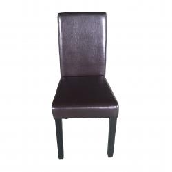 Silla de Comedor Simil Cuero Chocolate x 2 Unidades