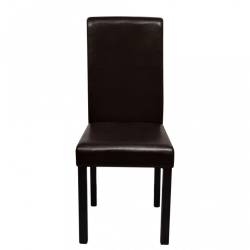 Silla de Comedor Simil Cuero Negro x 2 Unidades