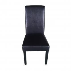 Silla de Comedor Simil Cuero Negro L x 2 Unidades