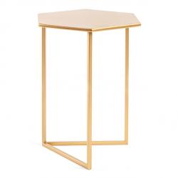 Mesa de Arrime Lett Hexagonal Dorada Mini