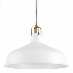Lámpara Colgante Lett Blanca con Agarre de Bronce 38 cm
