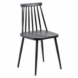 Silla Mercomax Respaldo de Varillas Negra x 4 Unidades