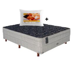 Combo Conjunto Springwall MCB115 2 Plazas 140X190 cm Resortes + Almohada Altenburg 50x70 Tela Blanca