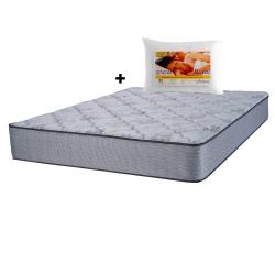 Combo Colchón Superflex Oro Plus 2 Plazas 140x190x23 cm Resortes + Almohada Altenburg 50x70 Tela Blanca