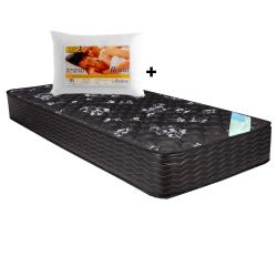 Combo Colchón Superflex Plata 1 Plaza 90x190x21 cm Resortes + Almohada Altenburg 50x70 Tela Blanca
