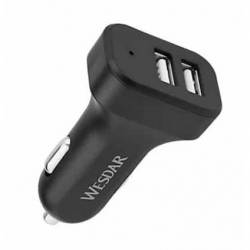 Cargador USB para Auto Wesdar 2 Puertos U12 Negro 12 Volts