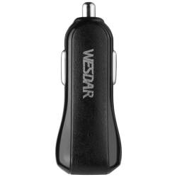 Cargador USB para Auto Wesdar 2 Puertos U6 Negro 12 Volts