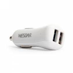 Cargador USB para Auto Wesdar 2 Puertos U6 Blanco 12 Volts