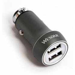 Cargador USB para Auto Wesdar 2 Puertos U11 Gris 12 Volts