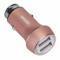 Cargador USB para Auto Wesdar 2 Puertos U11 Rose Gold 12 Volts