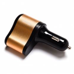 Cargador USB para Auto Wesdar 2 Puertos Black Gold 12 Volts con Encendedor