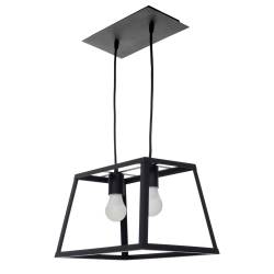 Luminaria Trapecio de 2 Luces Artelum Negra E27