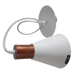 Luminaria Cono Artelum Blanca y Cobre E27