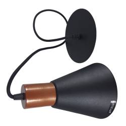 Luminaria Cono Artelum Negra y Cobre E27