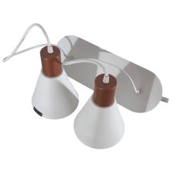 Luminaria Cono de 2 Luces Artelum Blanca y Cobre E27