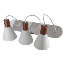 Luminaria Cono de 3 Luces Artelum Blanca y Cobre E27