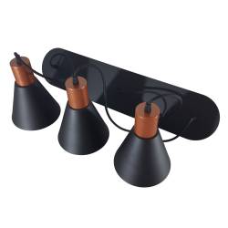 Luminaria Cono de 3 Luces Artelum Negra y Cobre E27