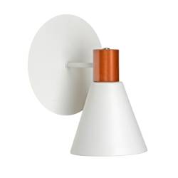 Luminaria Cono para Pared Artelum Blanca y Cobre E27