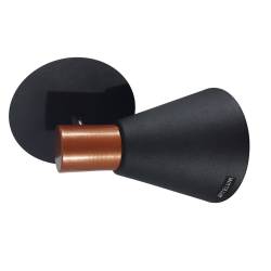 Luminaria Cono para Pared Artelum Negra y Cobre E27