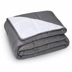 Acolchado Microfibra CDI Báltico 1 Plaza Gris con Blanco