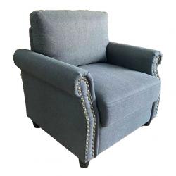 Sofá 1 Plaza Gris con Tachas