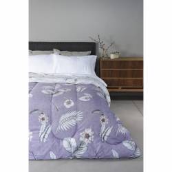 Acolchado Mantra 1 1/2 Plazas Estampado Violeta