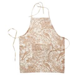 Delantal de Cocina Blanco Jazmín Birds Beige