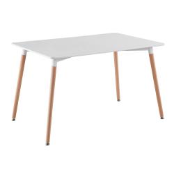 Mesa de Comedor Rectangular con Patas de Madera