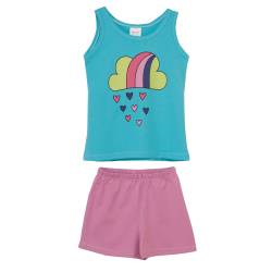 Pijama Nia sin Mangas Nubes T4-14