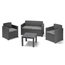 Set de Jardín Keter 4 Piezas Alabama Gris 