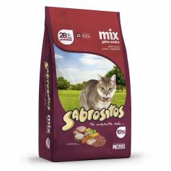 Alimento Sabrositos Para Gatos Adultos mix Pollo Carne y Vegetales x10 Kg