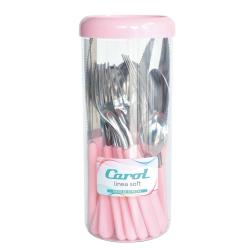 Juego de Cubiertos Carol 24 Piezas Rosa