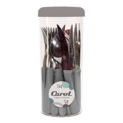 Juego De Cubiertos Carol 24 Piezas Gris