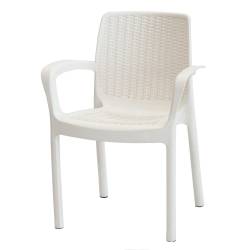Silla Guinea Estilo Rattan Blanca Voss 2000