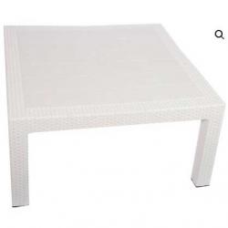 Mesa Estilo Rattan Cuadrada Baru Voss 2000 Blanca 