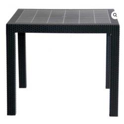 Mesa Estilo Rattan Cuadrada Fidji Voss 2000 Grafito