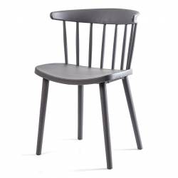 Silla Mercomax con Patas de Metal y Respaldo en U Gris x 4
