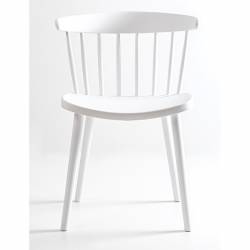 Silla Mercomax con Patas de Metal y Respaldo en U Blanca x 4