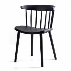 Silla Mercomax con Patas de Metal y Respaldo en U Negra x 4