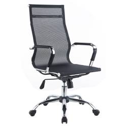 Silla de Oficina Ejecutiva Mesh Respaldo Alto Negra