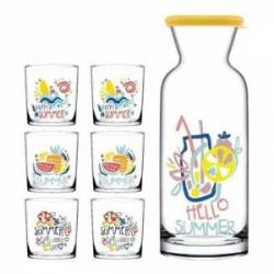 Set De Vasos x6 Unid. + Botella 1.26L