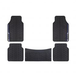Juego De Alfombras Negro y Azul Sparco 5 Piezas 